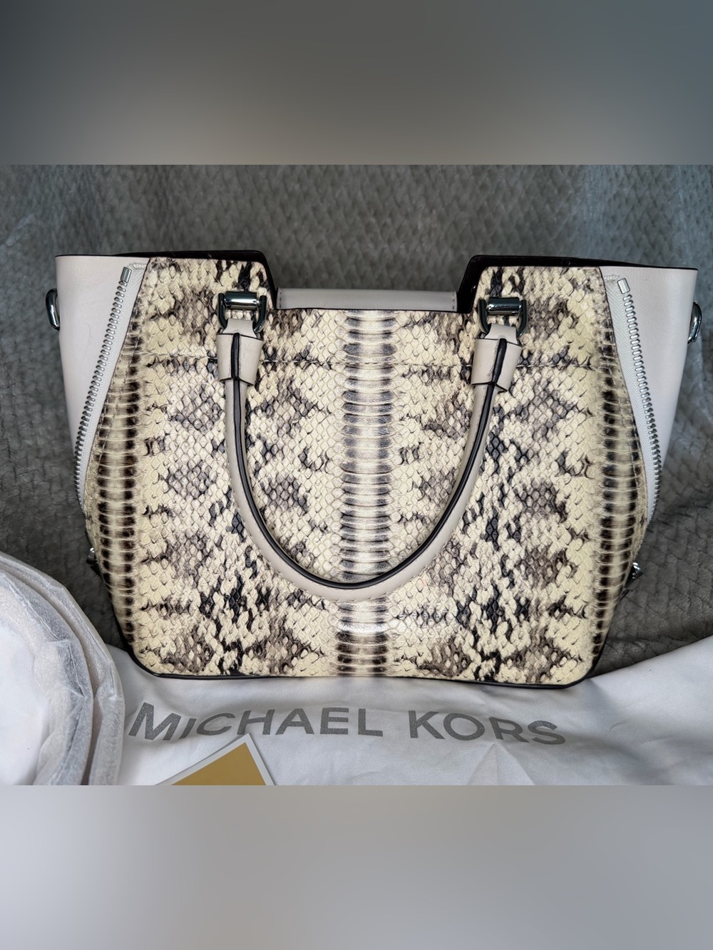 Michael Kors Blakely Snake Embossed Leather Satchel